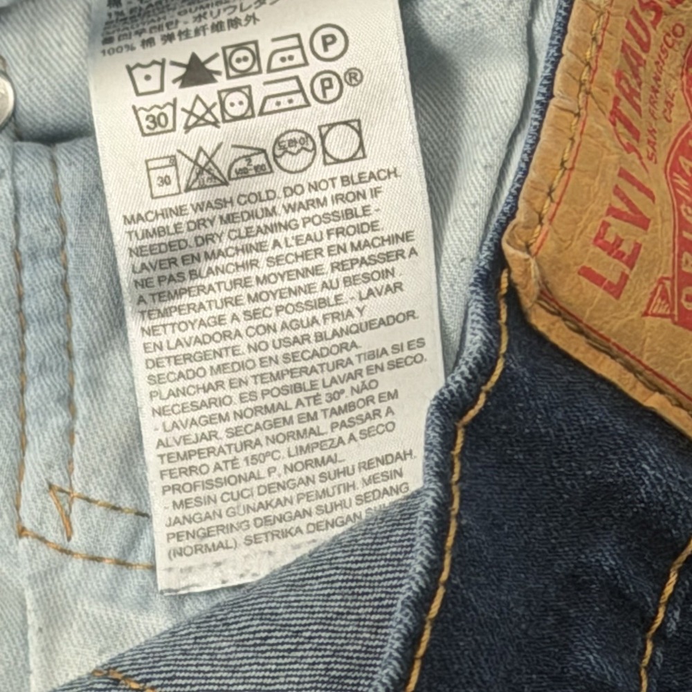 Levi's 514 Men's Straight Fit Jeans Dark Wash W34 L32 Denim Cotton - Picture 9 of 13